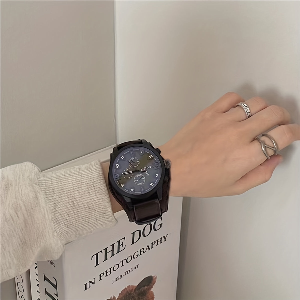 Men's Watch with PU Leather Strap and Alloy Case for Gifting