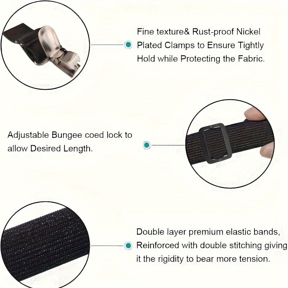 Set of 8 Adjustable Bed Sheet Clips Elastic Fasteners Fitted Sheet Suspenders