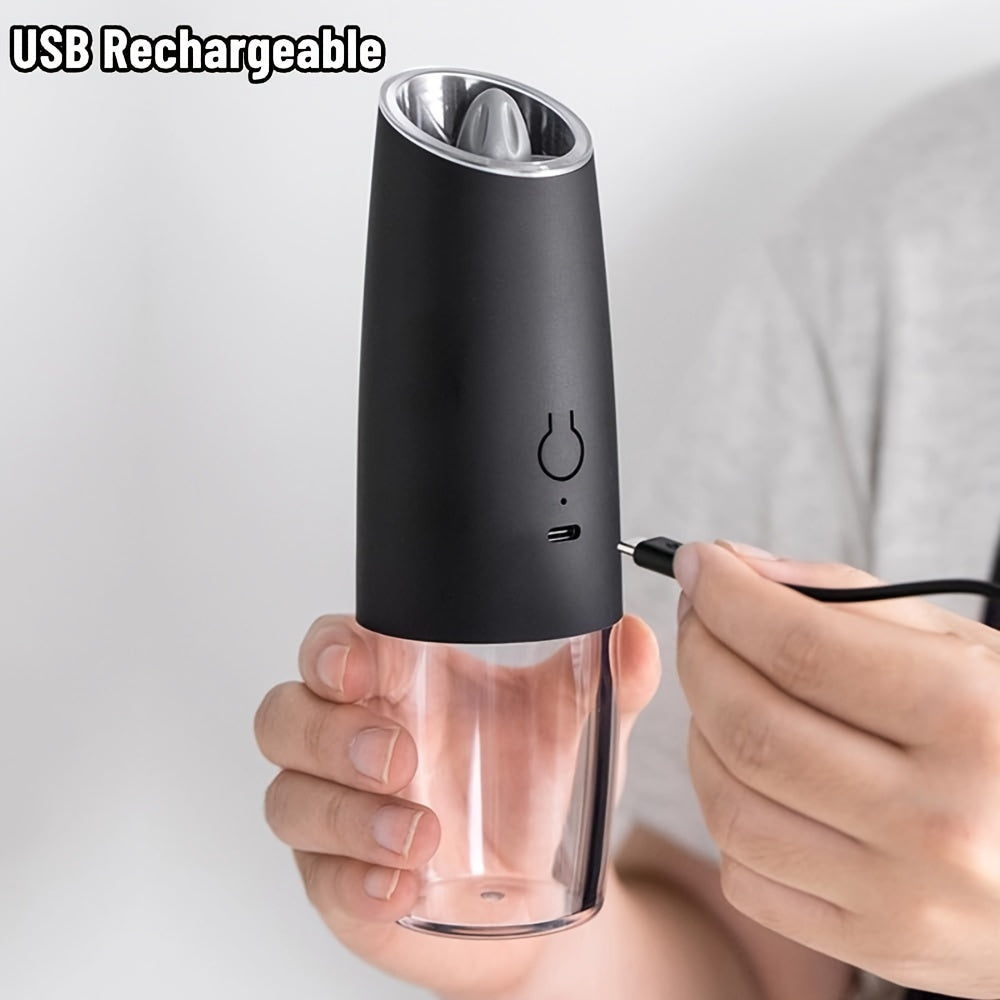 Set of 2 Electric Salt and Pepper Grinders, Rechargeable USB-C, ABS Material