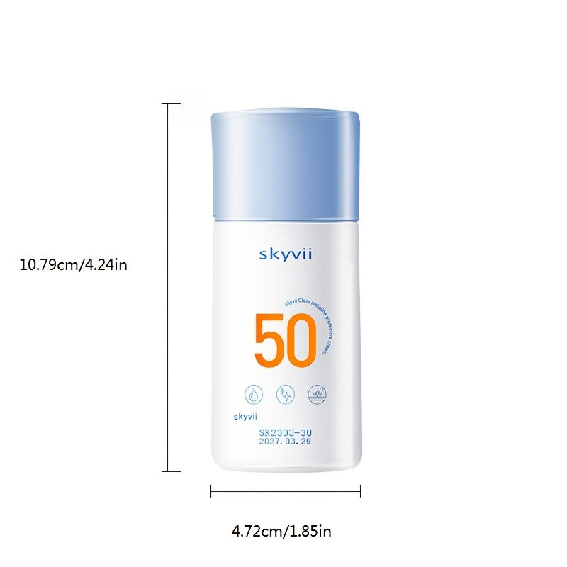 SPF50+ quyoshdan himoya kremlari, kundalik himoya uchun namlantiruvchi izolyatsiya bilan. Yog'siz, mat finish, engil krem tuzilishi bilan primer asos.