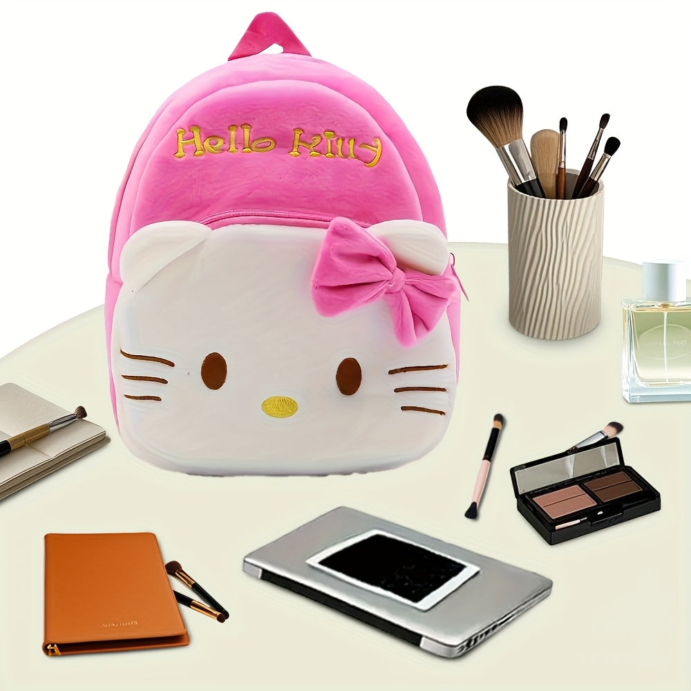 Large Plush Backpack for Kids with Cartoon Design and Spacious Storage