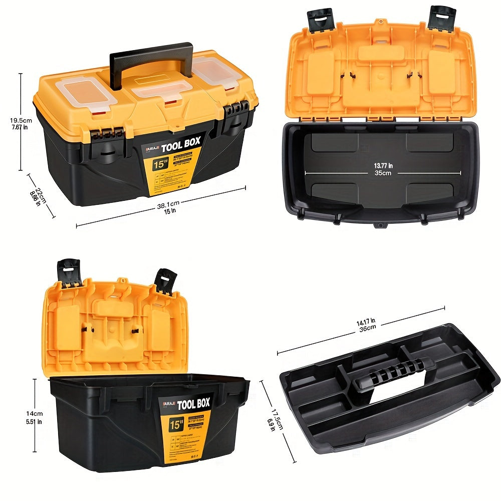 38.1cm Plastic Hardware Toolbox for Electricians and Woodworkers Storage Case