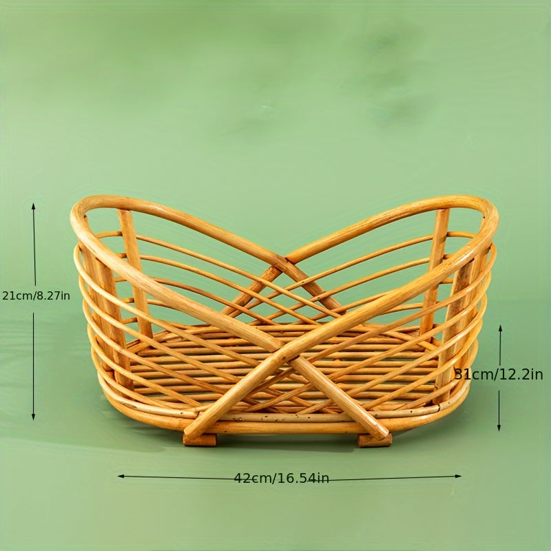 Ivory Woven Basket for Children's Photoshoots Stylish Poses and Memories