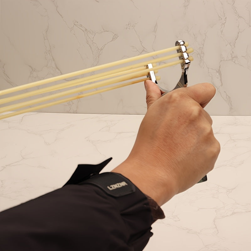 Alloy Slingshot with Plastic Handle Camouflage Design for Outdoor Shooting