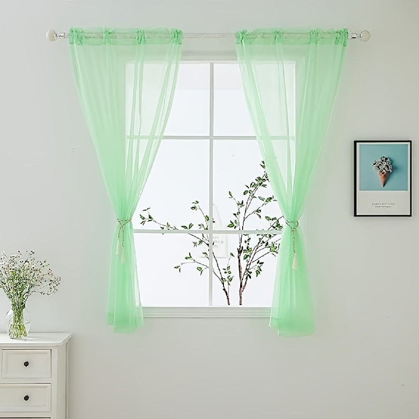 Sheer Curtain Panels with Rod Pocket for Bedroom Living Room Office Kitchen