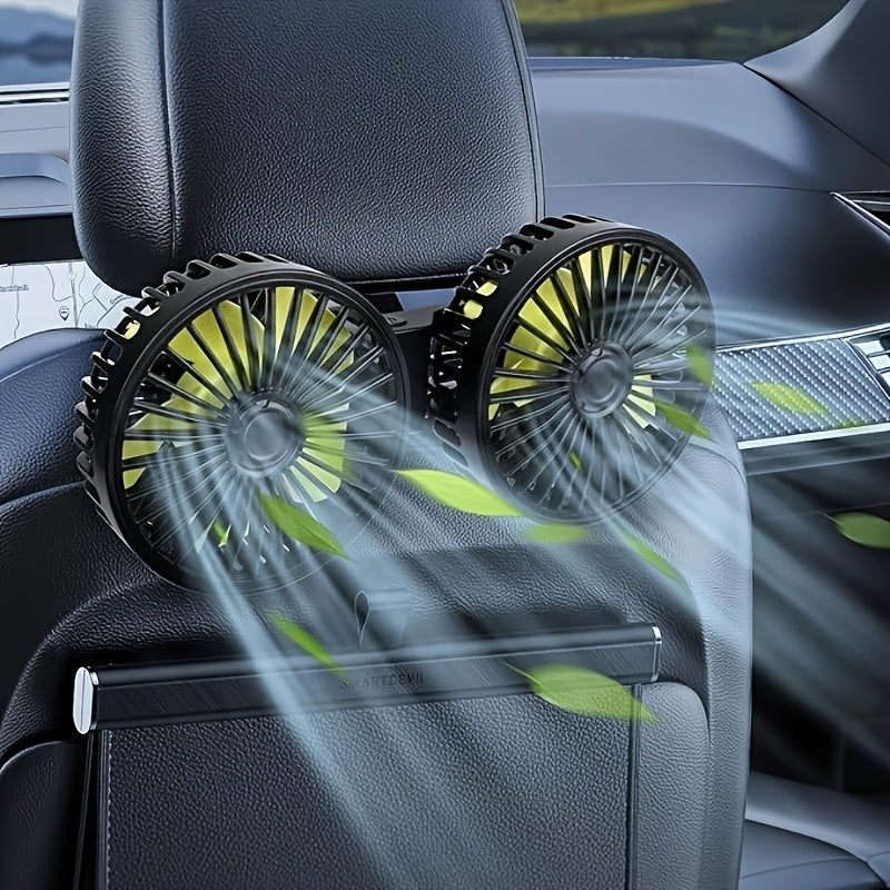 Portable USB car fan with rear seat backrest and electronic fan for strong wind
