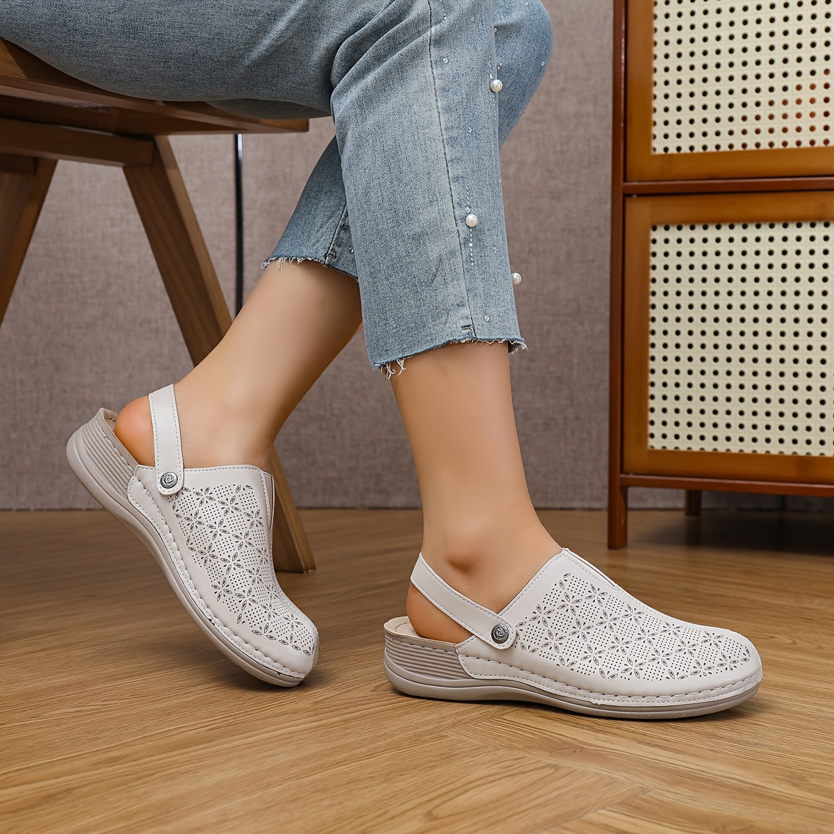 Women'S Mesh Slip-On Loafers, Adjustable Strap, Comfortable Indoor Outdoor Shoes