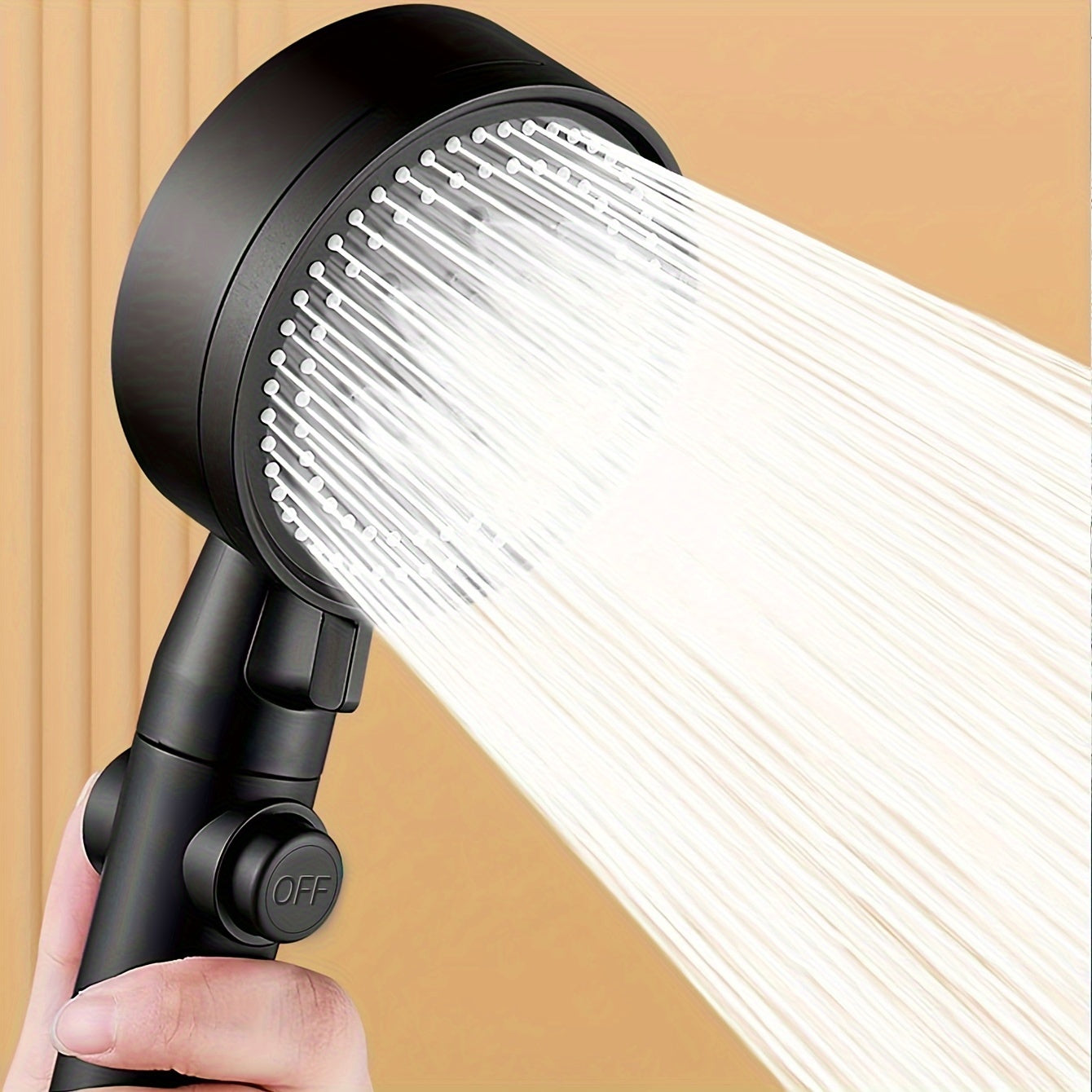 Shower Head with 5 Functions, High Pressure, On/Off Button, 1.5m Hose