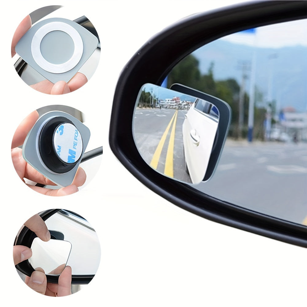 Espejo de ángulo amplio para coche universal, ajustable, de vidrio, para puntos ciegos