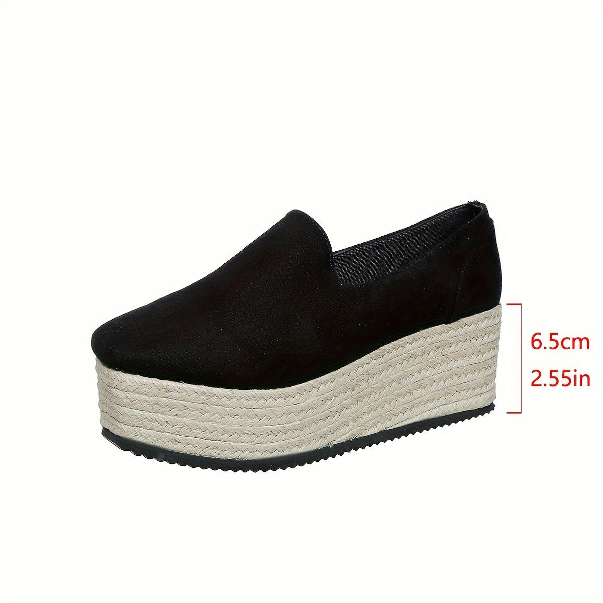 Women's Casual Platform Shoes With Rope Detail Fuzzy Lining All Season
