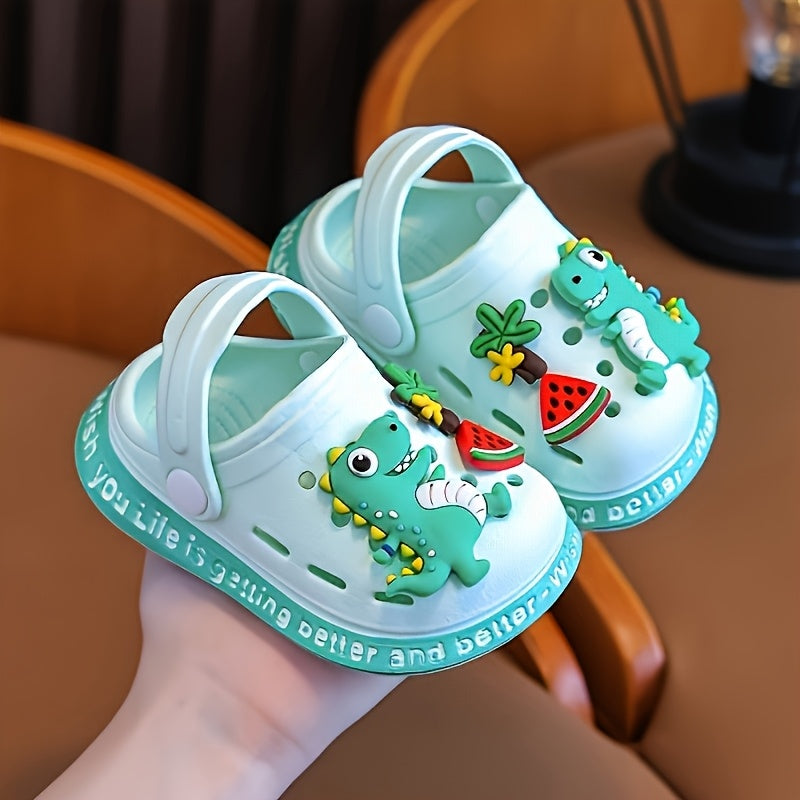 Kids' EVA Clogs with Dinosaur Charms for Boys and Girls Indoor Outdoor Summer Shoes