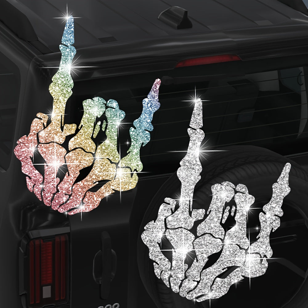 Car Skull Rock Sticker Decal Bling Motorcycle Window Car Laptop Decor