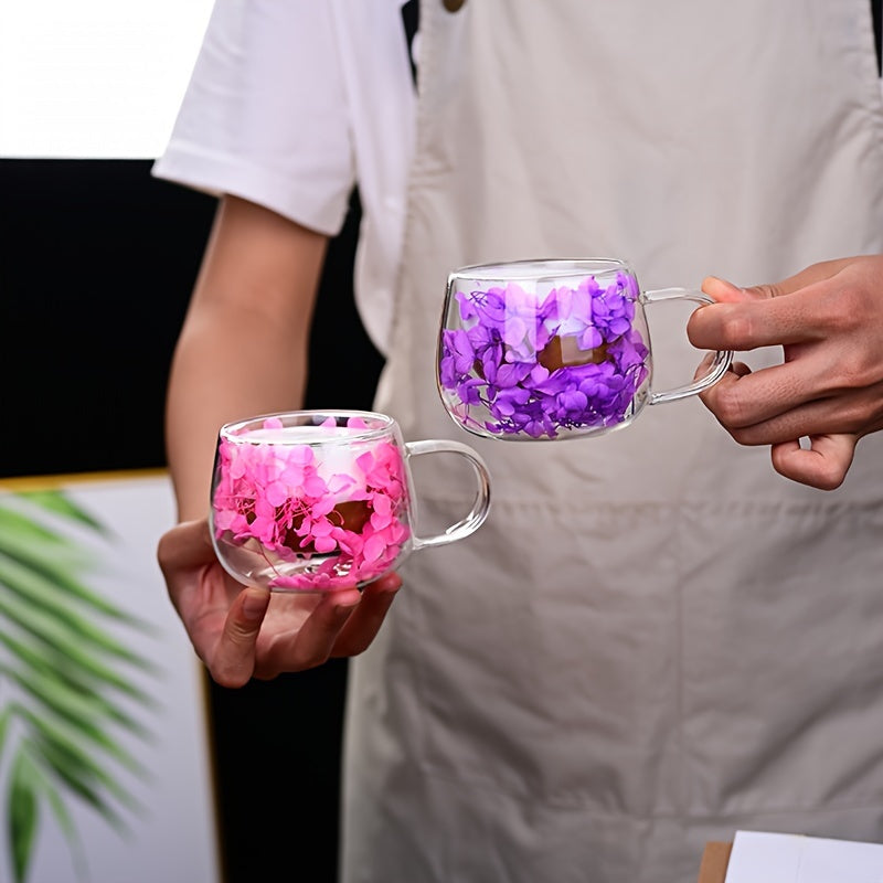 Taza de café de vidrio de doble pared de 5oz, aislada para bebidas calientes y frías, apta para lavavajillas