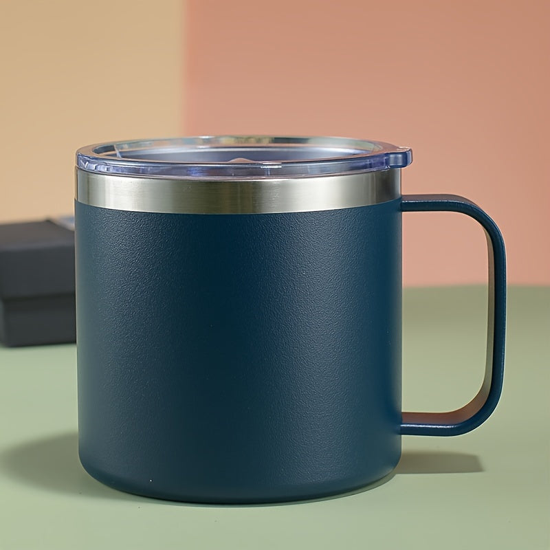 Кофейная кружка из нержавеющей стали объемом 14 унций с крышкой, с двойной вакуумной изоляцией, идеальна для горячих или холодных напитков.