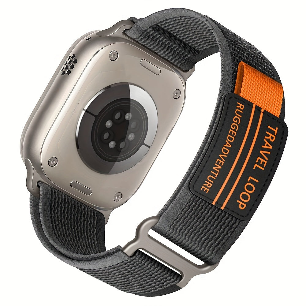 Correa de reloj de nylon de doble articulación para Apple Watch Series 1-9, banda de nylon deportivo con hebilla de metal