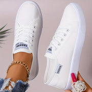 Women’s Casual Low-Top Lace-Up Sneakers Breathable Fabric All-Season Shoes