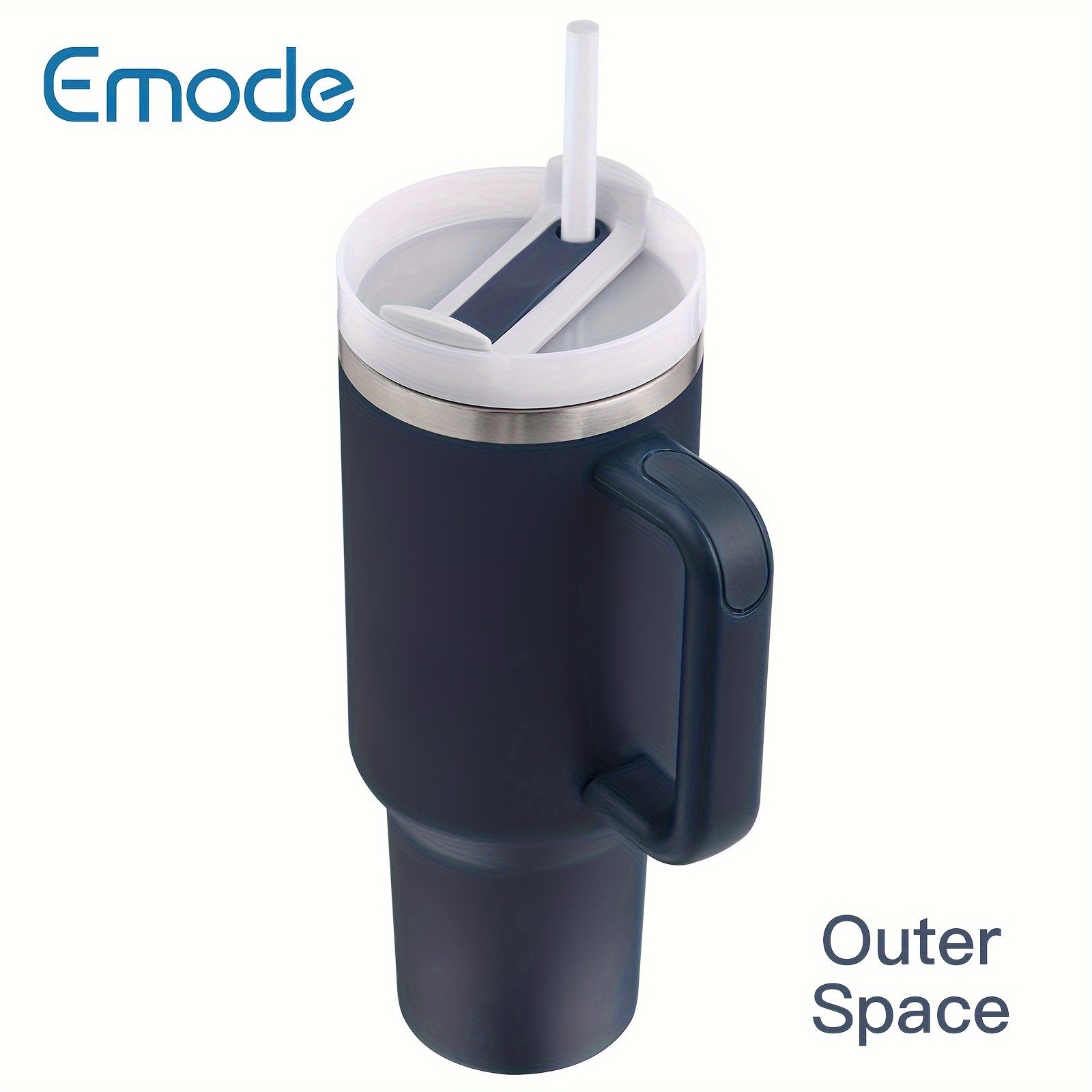 Taza de viaje de acero inoxidable con tapa y asa para bebidas de verano