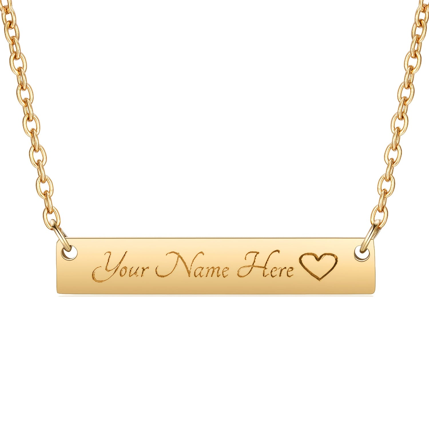 Sterling Silver Name Pendant Necklace Heart Detail 18K Gold Plated Jewelry
