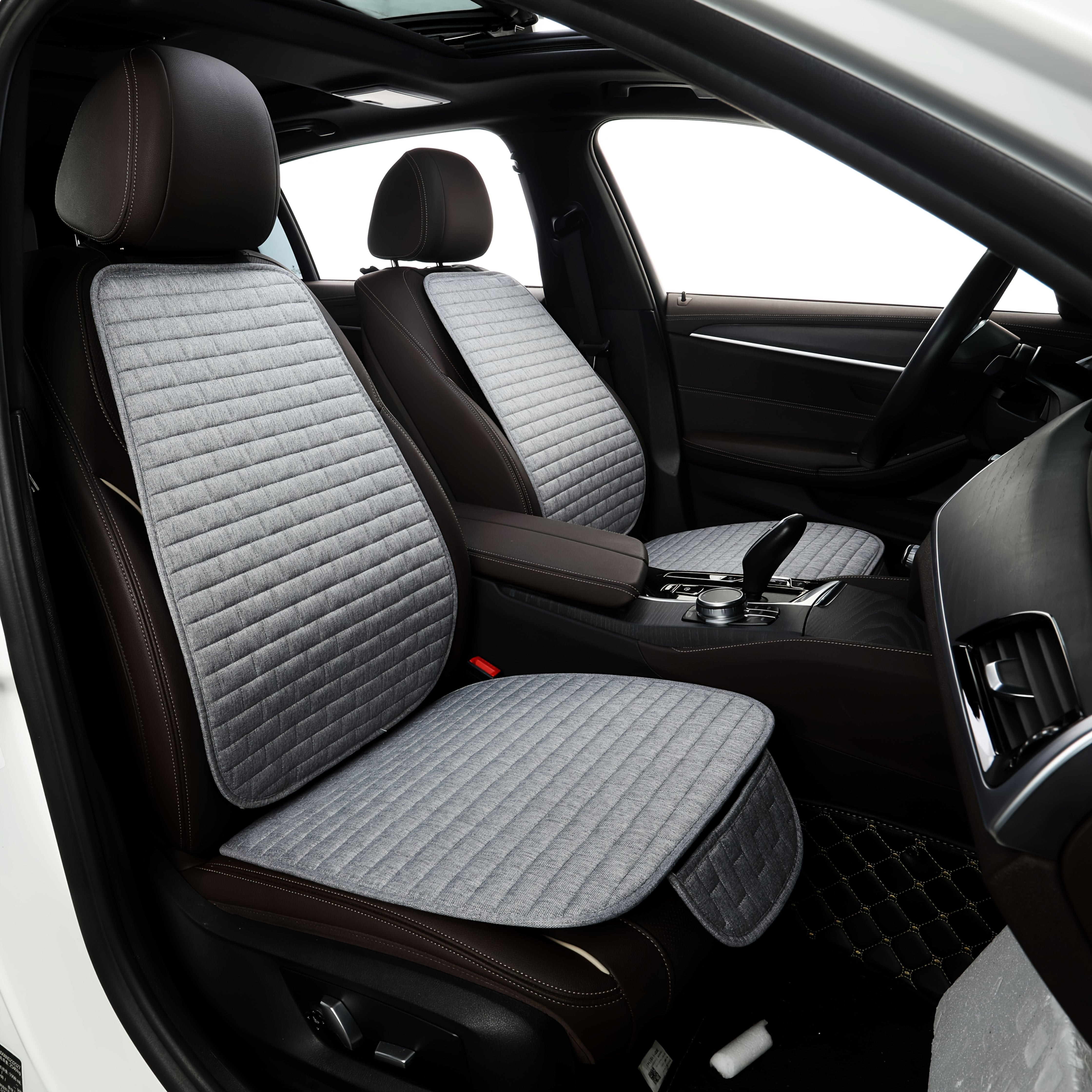 Universal Car Seat Mat Waterproof Linen Texture Stain-Resistant Easy Clean