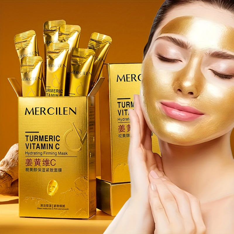 Travel-Friendly Face Mask with Turmeric Vitamin C Retinol Collagen for Deep Cleansing Moisturizing and Firming Skin