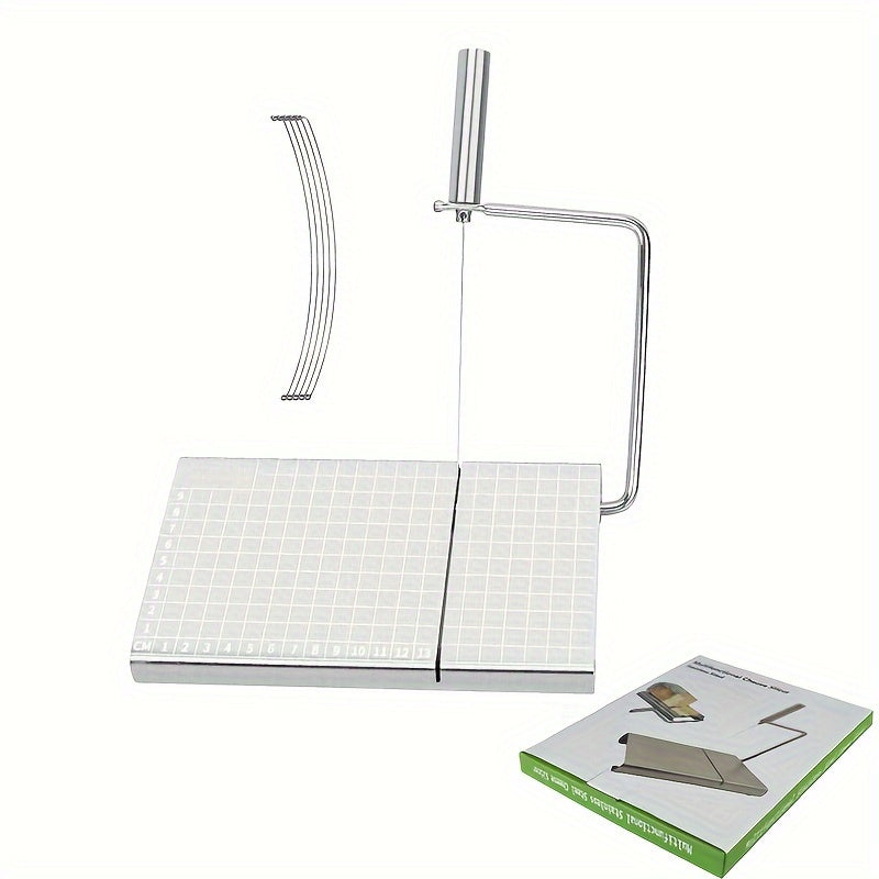 Cheese Slicer with Ergonomic Grip, Adjustable Thickness, Stainless Steel Wire, 5 Replacement Wires