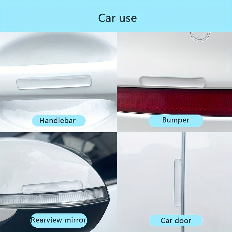 10 ta shaffof eshik anti-tolqin padlari, silikonga yopishqoq lentalar, 6.3cm x 0.99cm, uy uchun