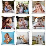 Personalized Square Throw Pillow Cover with Custom Photo Soft Polyester Knit for Home Decor