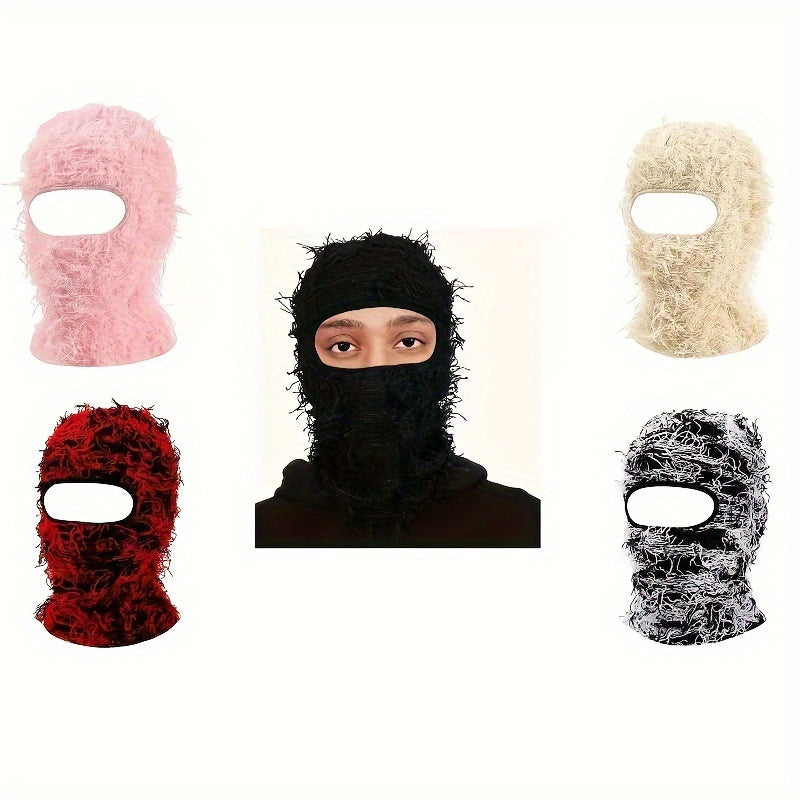 Unisex Tie-Dye Acrylic Knit Face Mask Balaclava Ski Windproof Cap Breathable and Insulating
