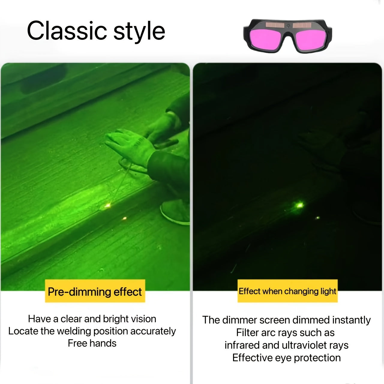 Uniseks avtomatik qorong‘ilashli payvandlash shisha bilan himoyalovchi linza uchun TIG MIG arc
