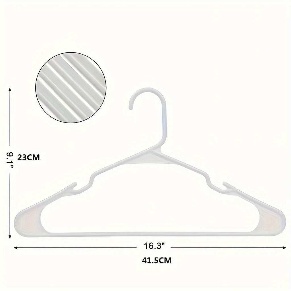 Set of 10 Non-slip Plastic Clothes Hangers Black White Space-saving Household Racks