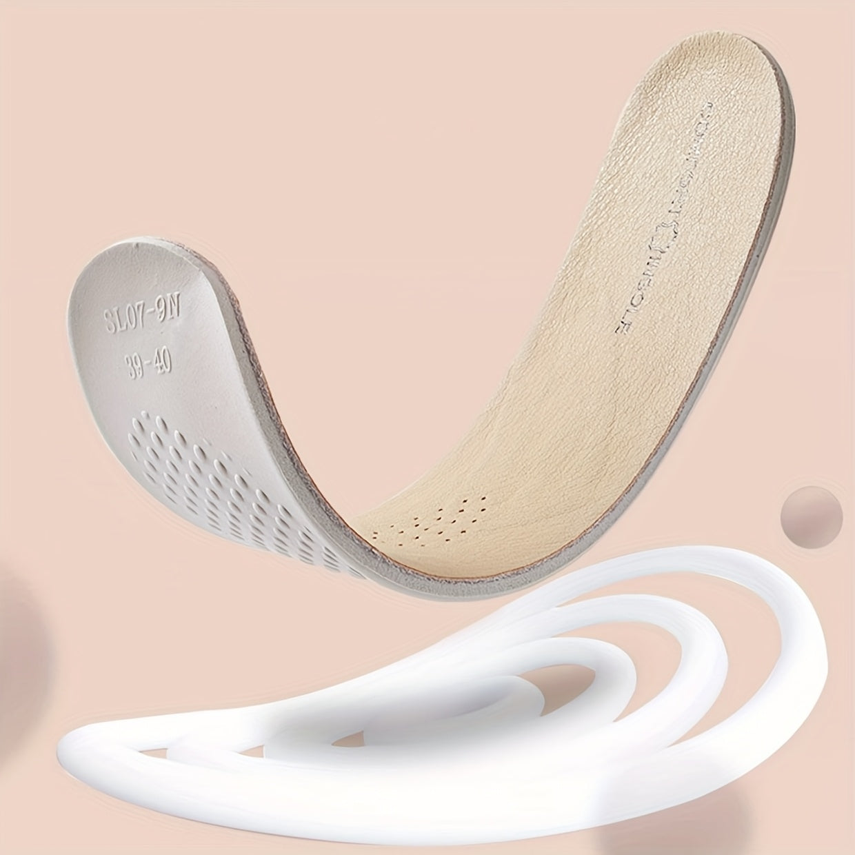 Men Women Faux Leather Sports Insoles Breathable Cushioned Support 2 Pack