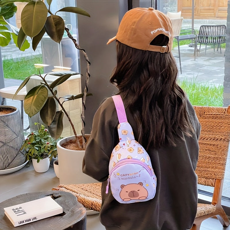 Bolso bandolera rosa para niñas con monedero desmontable, nylon, cierre de cremallera ajustable, ideal para viajes, senderismo y ciclismo