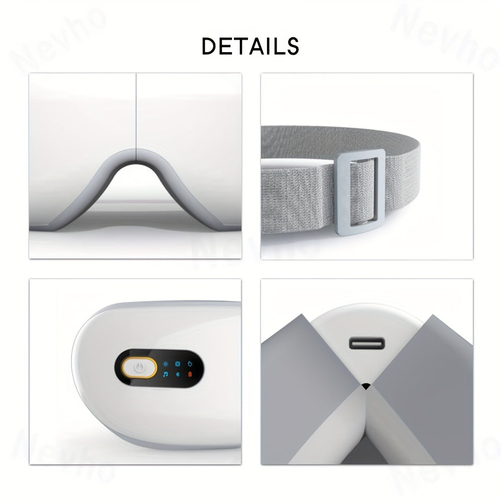 Portable Eye Massager with Heating Air Pressure Vibration Rechargeable Mask