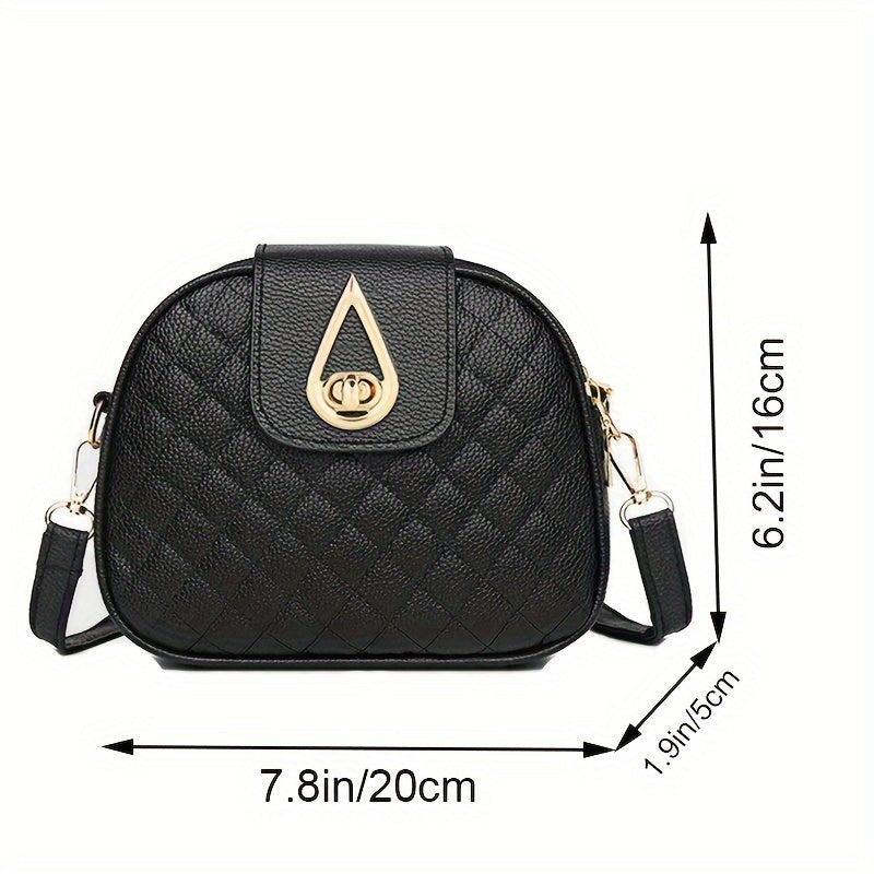 Nylon Crossbody Bag for Women with Adjustable Strap and Zipper Closure Black
