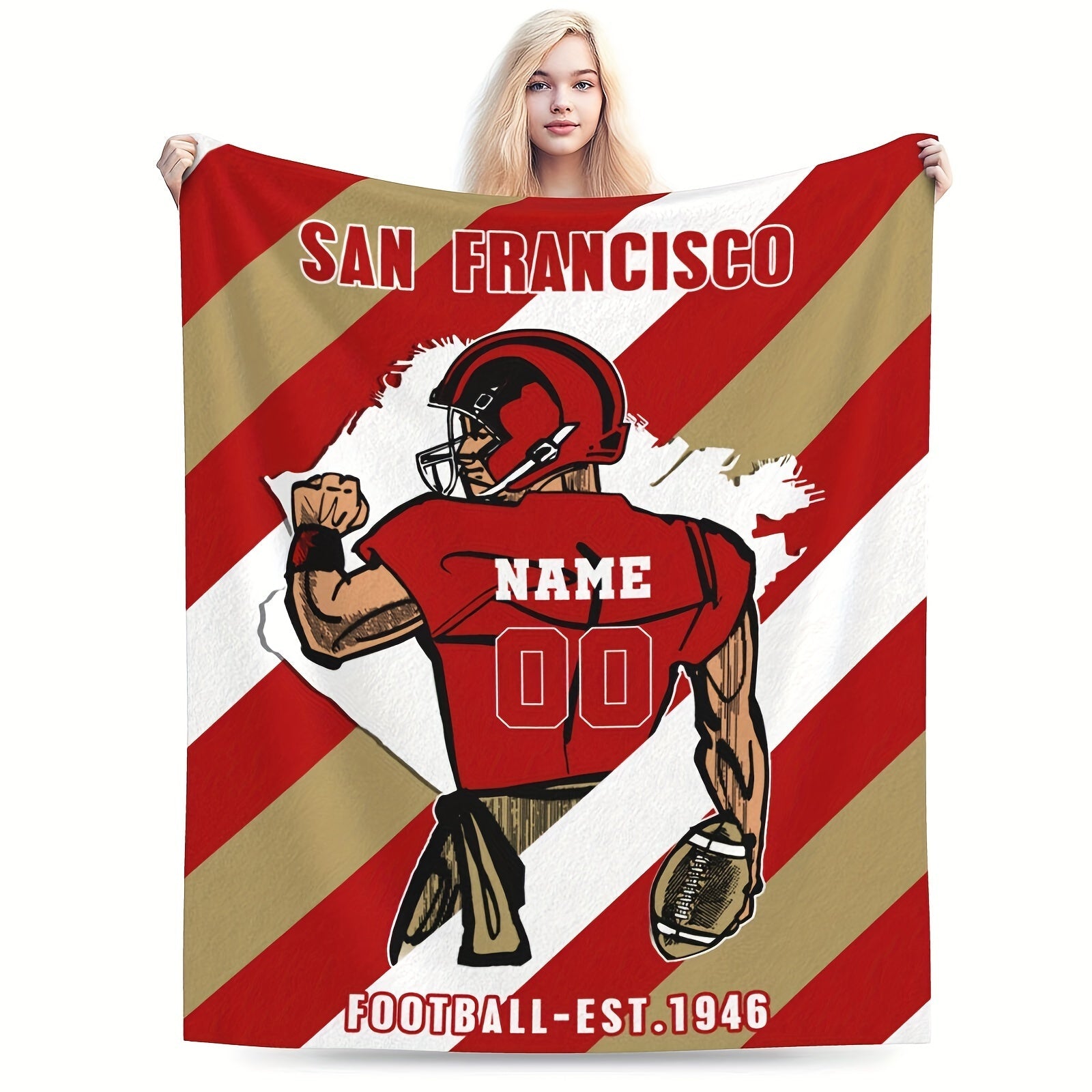 Personalized San Francisco Throw Blanket with Custom Name for Home Decor and Gifts