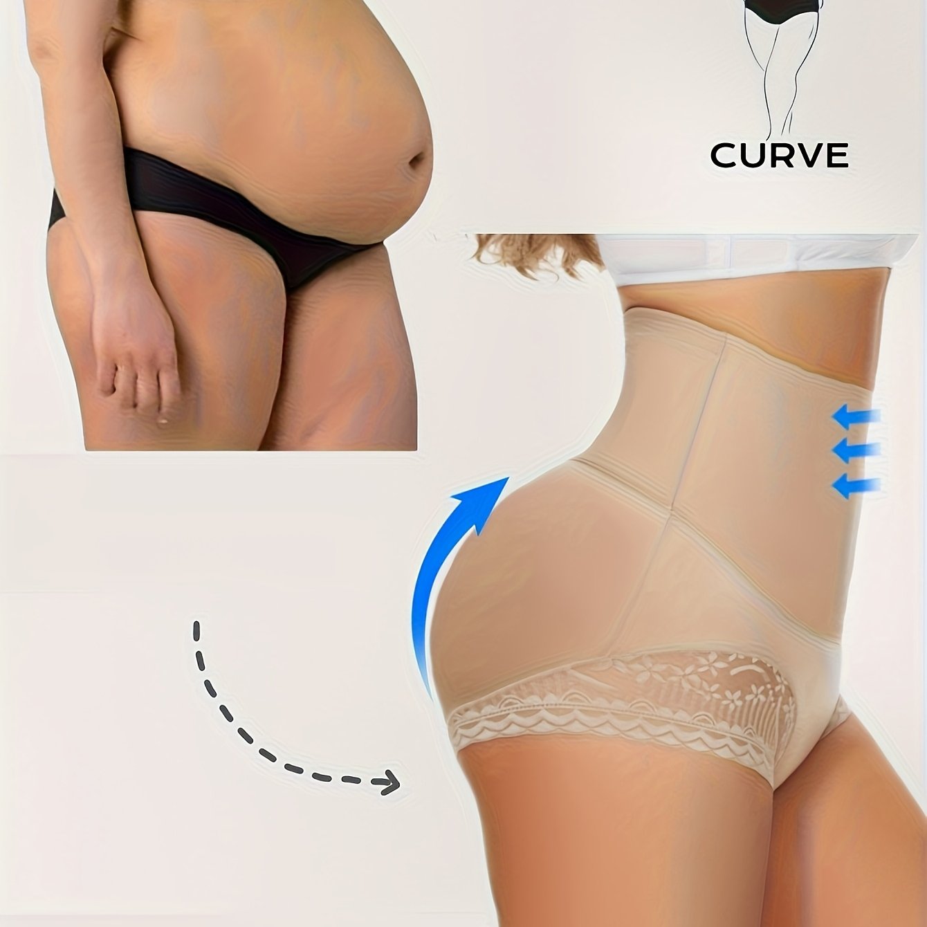 Women High-Waisted Butt-Lifting Yoga Shorts with Lace Trim Mesh Sportswear