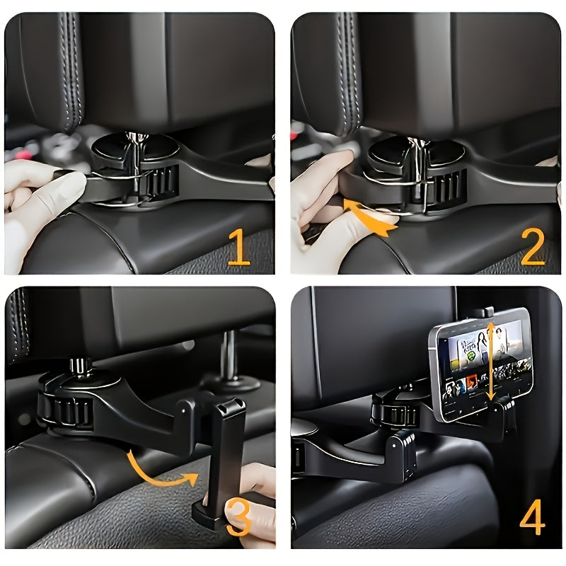 Soporte ajustable universal para teléfono en reposacabezas de coche, resistente al agua, de ABS, con sujeción segura