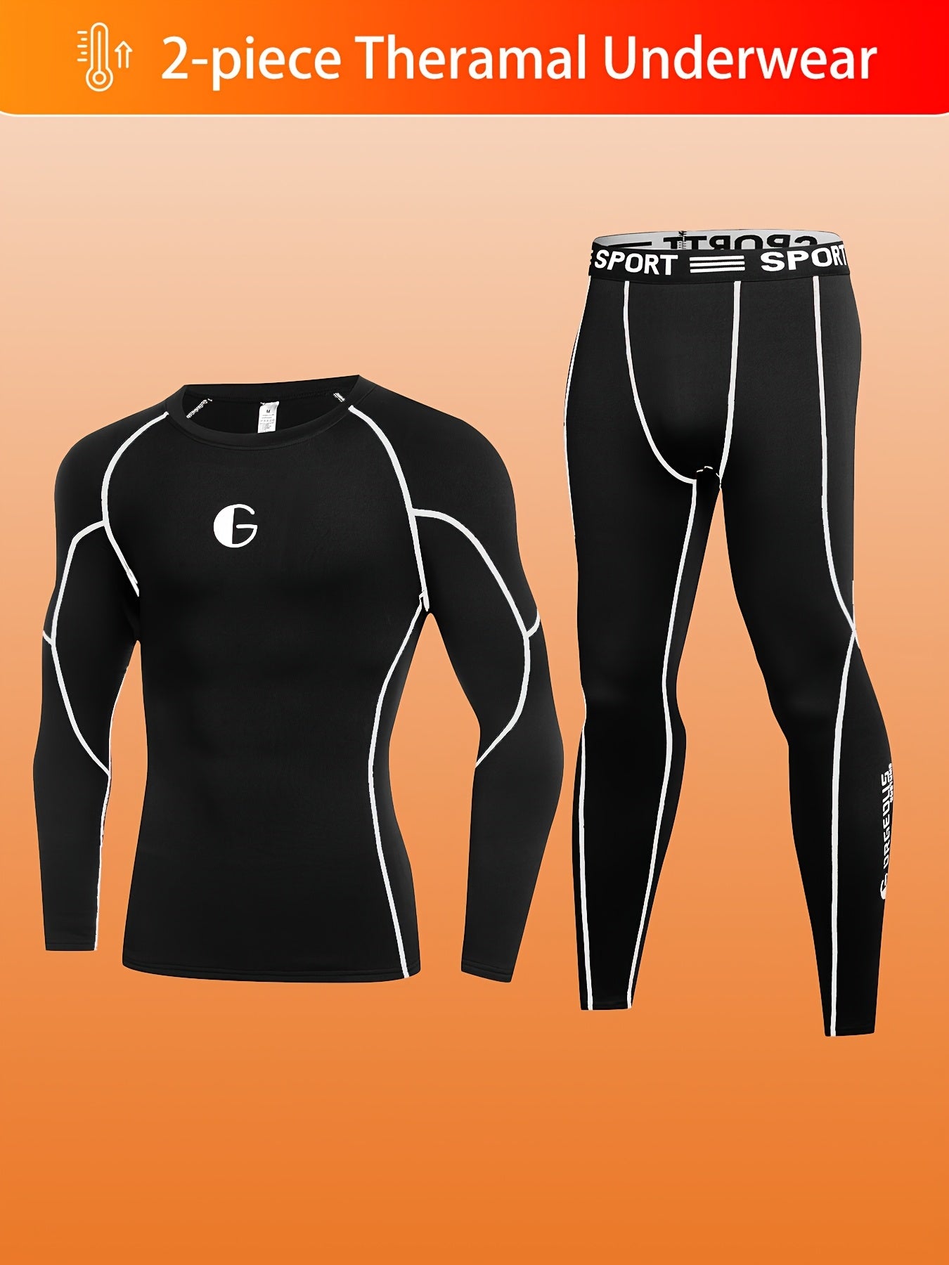 Men's Velvet-Lined Thermal Underwear Set for Cold Weather Outdoor Activities