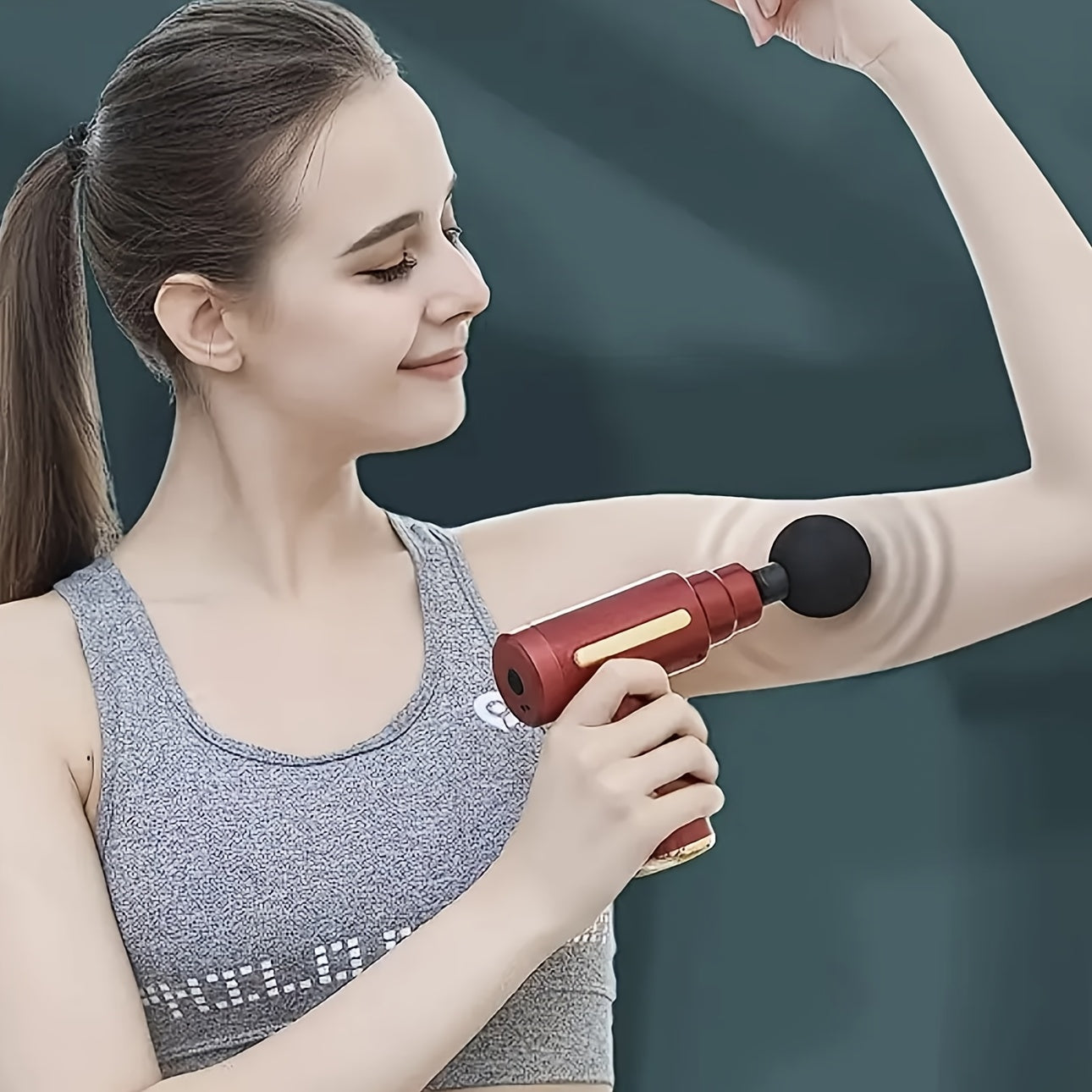 LCD displeyli, 6 tezlik sozlamalari, 4 zarba boshli, bir rangli, PVC materialdan yasalgan, to'liq tana chuqur mushaklarni bo'shatish uchun USB orqali zaryadlanadigan fasial massaj quroli.