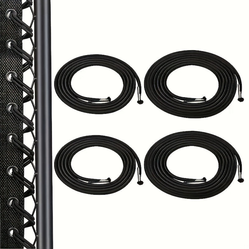 4 ta Zaxira Bungee Tasmalar to'plami Zero Gravity Stullar uchun - Lounge stullari va Plyaj stullarini ta'mirlash uchun kuchli Polyester Elastik Tasmalar, Quvvat talab qilinmaydi, Qora