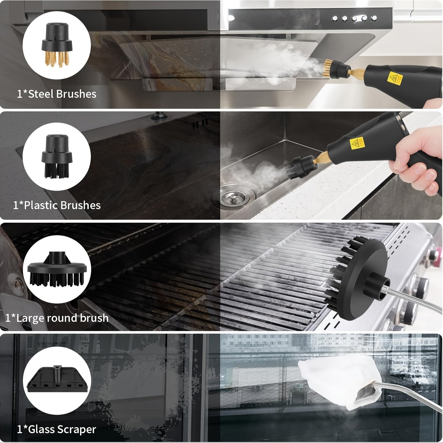 1200ml Steam Cleaner with 1500W High-Temperature Steam Pressure for Kitchen and Bathroom Cleaning