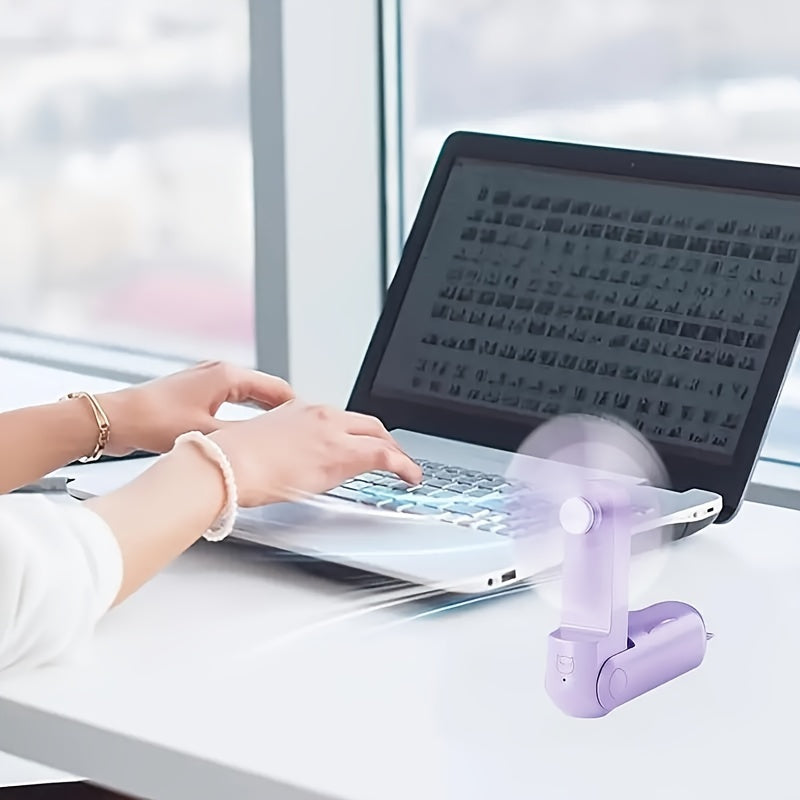 Portable Handheld Mini Pocket Fan with USB Rechargeable Battery for Travel Outdoor Use