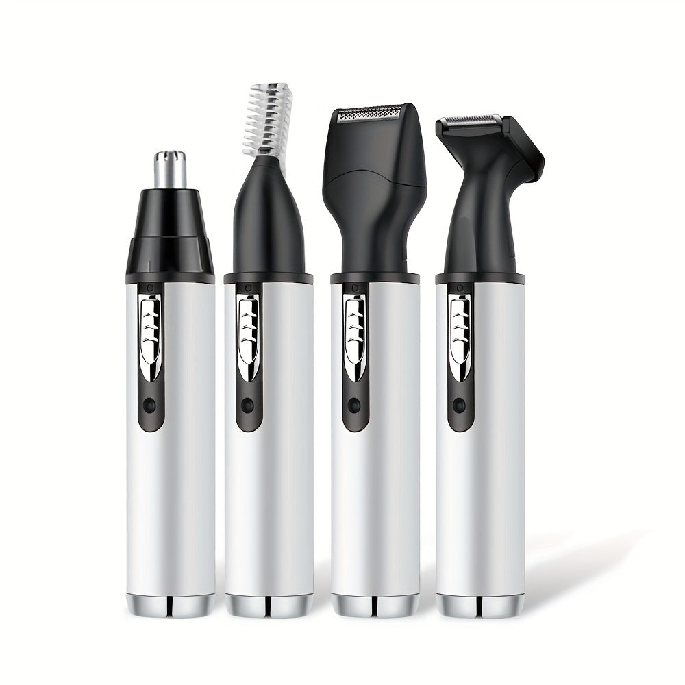 Afeitadora eléctrica 4 en 1 con recargable USB, recortadora de vello nasal, cuerpo de aluminio, recortadora de patillas y cejas