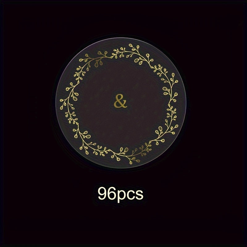 Golden Round Bottle Label, Customizable Design, PET Material, Elegant Packaging