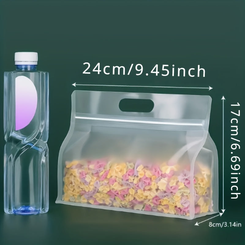 50 Reusable Self-Sealing Food Storage Bags Transparent Thick Plastic Zip Pouches for Snacks Tea Noodles