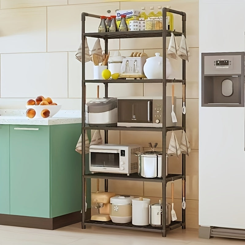 Metal and Plastic Storage Rack for Kitchen Bathroom Living Room with Tiered Shelves