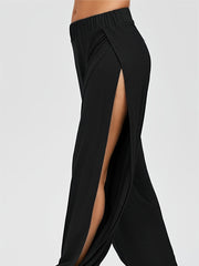 Women's Cropped Elastic Jogger Pants Solid Sleepwear Loungewear