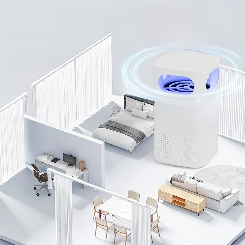 Компактный белый USB-очиститель воздуха для комнаты, автомобиля, общежития с передовой фильтрацией