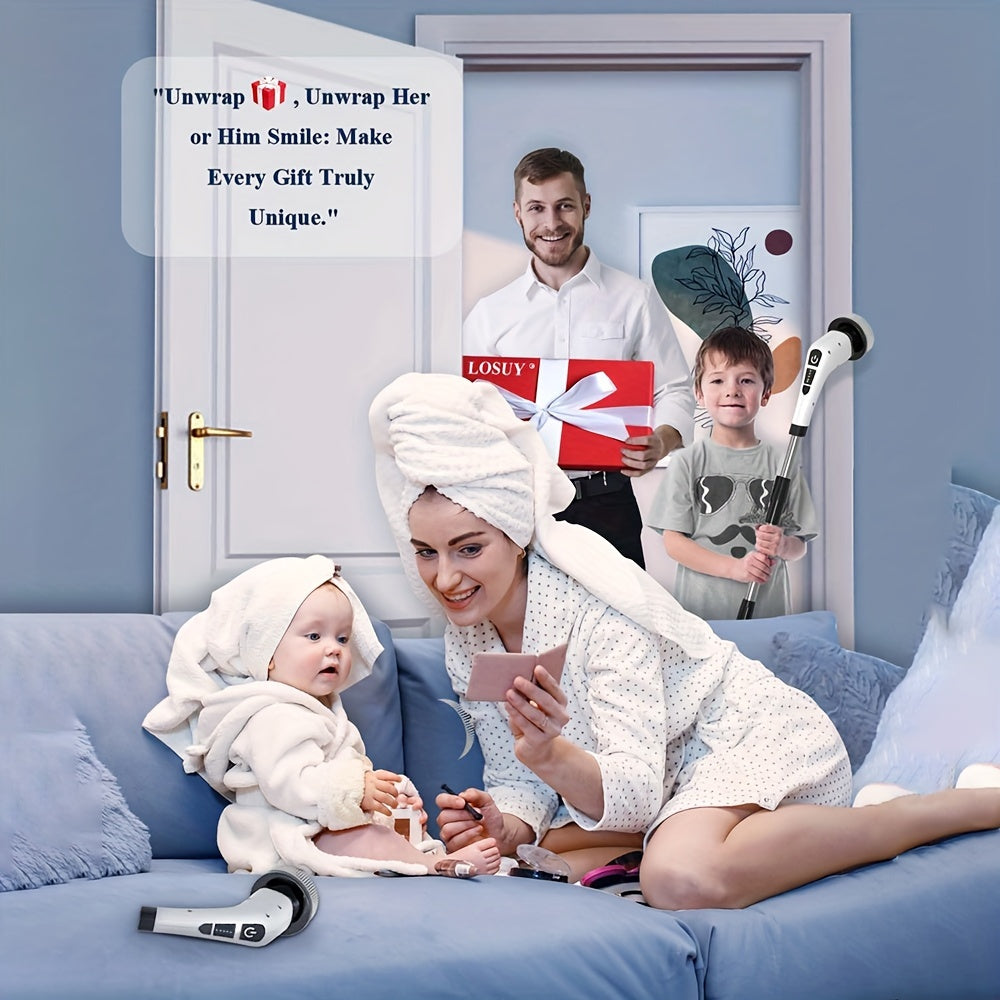 7 ta almashtiriladigan boshlar va sozlanadigan tutqich bilan Elektr tozalash cho'tkasi to'plami