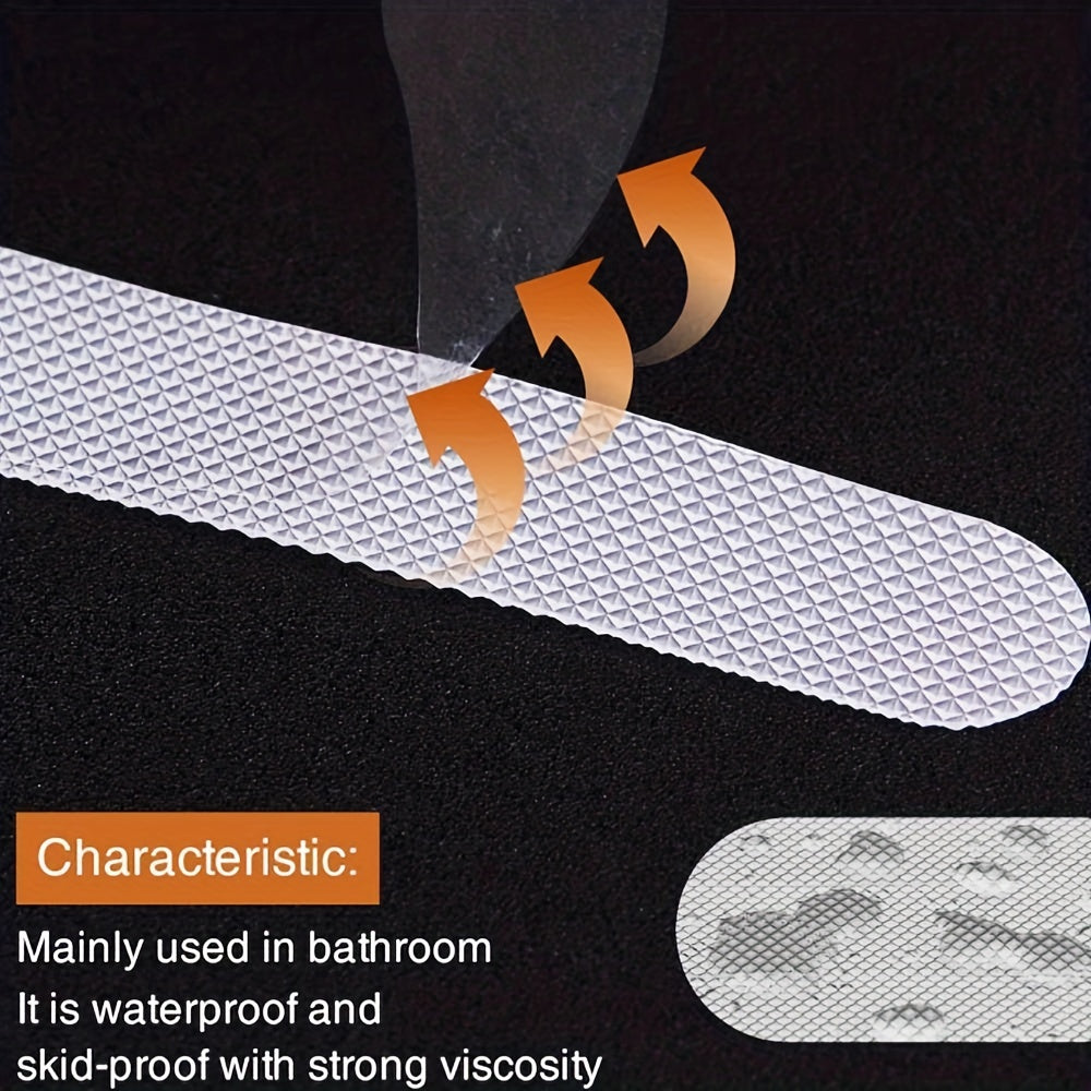 Набор прозрачных антискользящих наклеек для ванной - включает 10/20/40 штук. Эти наклейки обеспечивают нескользящую поверхность для вашего коврика для ванной, душевых полосок или пола. Изготовленные из ПВХ, эти наклейки гарантируют безопасность в ванной.